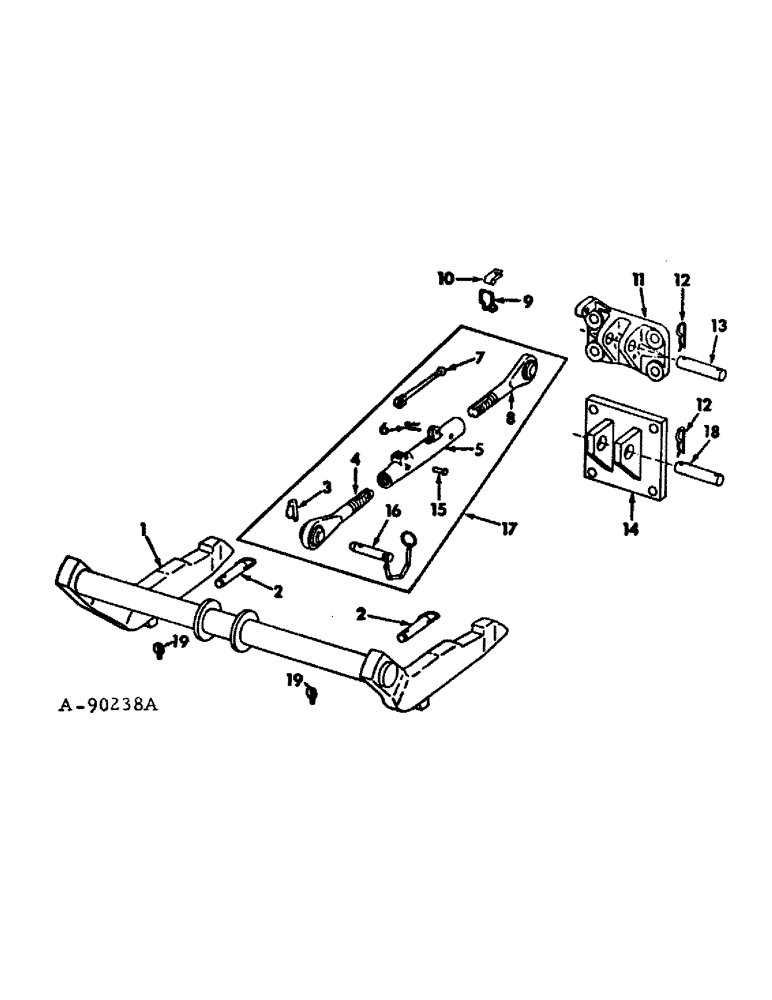 Схема запчастей Case IH 133 - (A-25) - TWO-POINT FAST HITCH, NOT FOR F-656 TRACTOR, UNITS D THROUGH (09) - CHASSIS