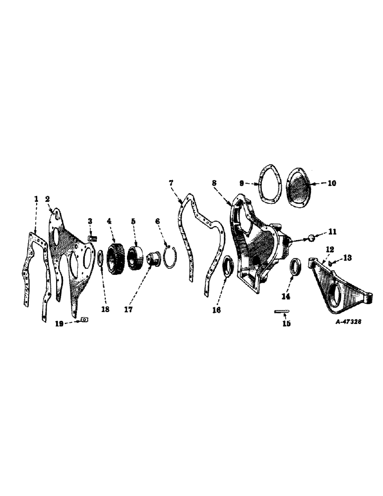 Схема запчастей Case IH 450-SERIES - (063) - DIESEL ENGINE, CRANKCASE FRONT COVER, FRONT ENGINE SUPPORT (01) - ENGINE