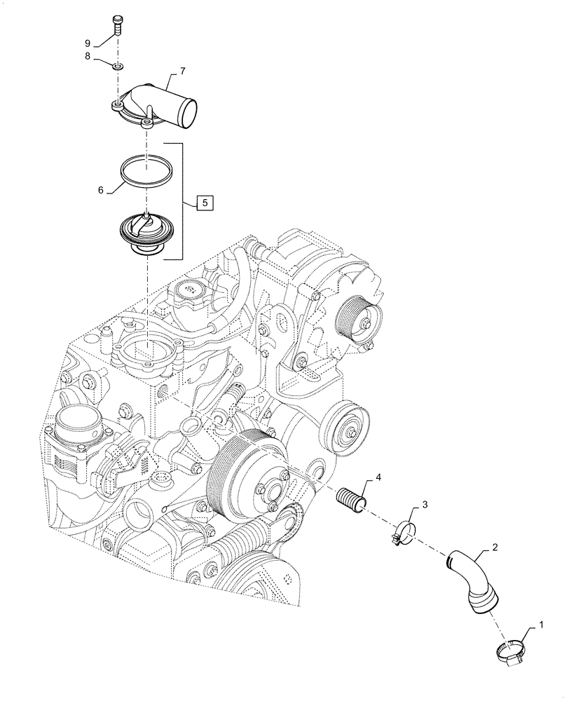 Схема запчастей Case IH FARMALL 45C - (10.400.BC[01]) - THERMOSTAT (10) - ENGINE