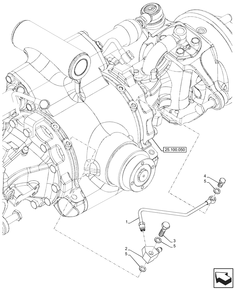 Схема запчастей Case IH FARMALL 110V - (25.102.180) - VAR - 336329 - 4WD FRONT AXLE, W/ ELECTROHYDRAULIC DIFFERENTIAL LOCK, W/ FRONT BRAKES, HYDRAULIC LINE (25) - FRONT AXLE SYSTEM