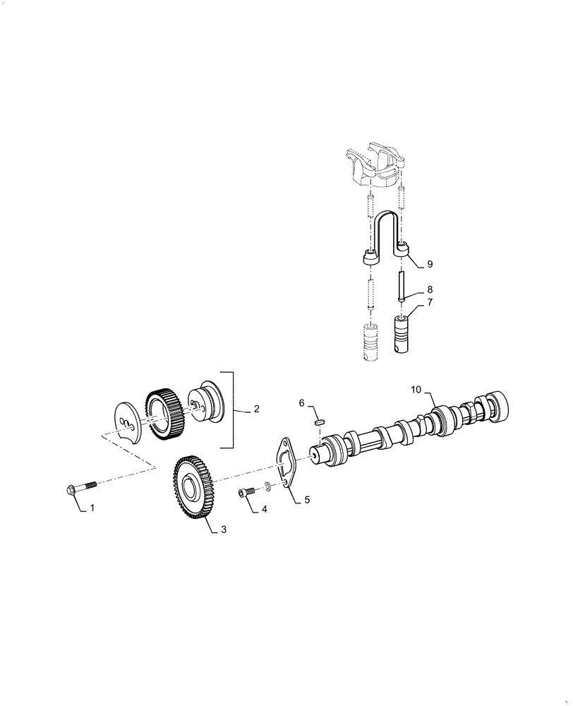 Схема запчастей Case IH FARMALL 50A - (10.106.AA[01]) - CAMSHAFT (10) - ENGINE