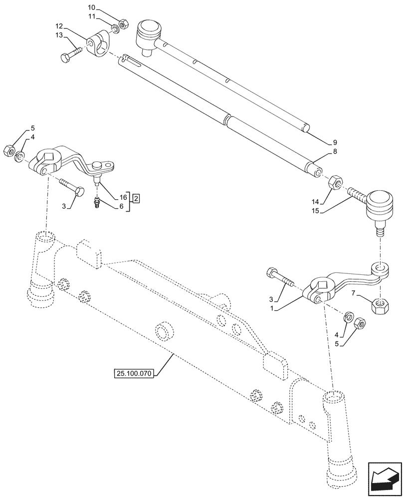 Схема запчастей Case IH FARMALL 80V - (41.106.050) - VAR - 743515 - 2WD FRONT AXLE, W/ ELECTROHYDRAULIC DIFFERENTIAL LOCK, TRACK ROD (41) - STEERING