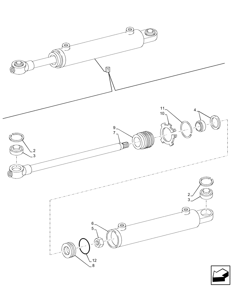 Схема запчастей Case IH FARMALL 110V - (41.216.090) - VAR - 743515 - 2WD FRONT AXLE, W/ ELECTROHYDRAULIC DIFFERENTIAL LOCK, STEERING CYLINDER, COMPONENTS (41) - STEERING