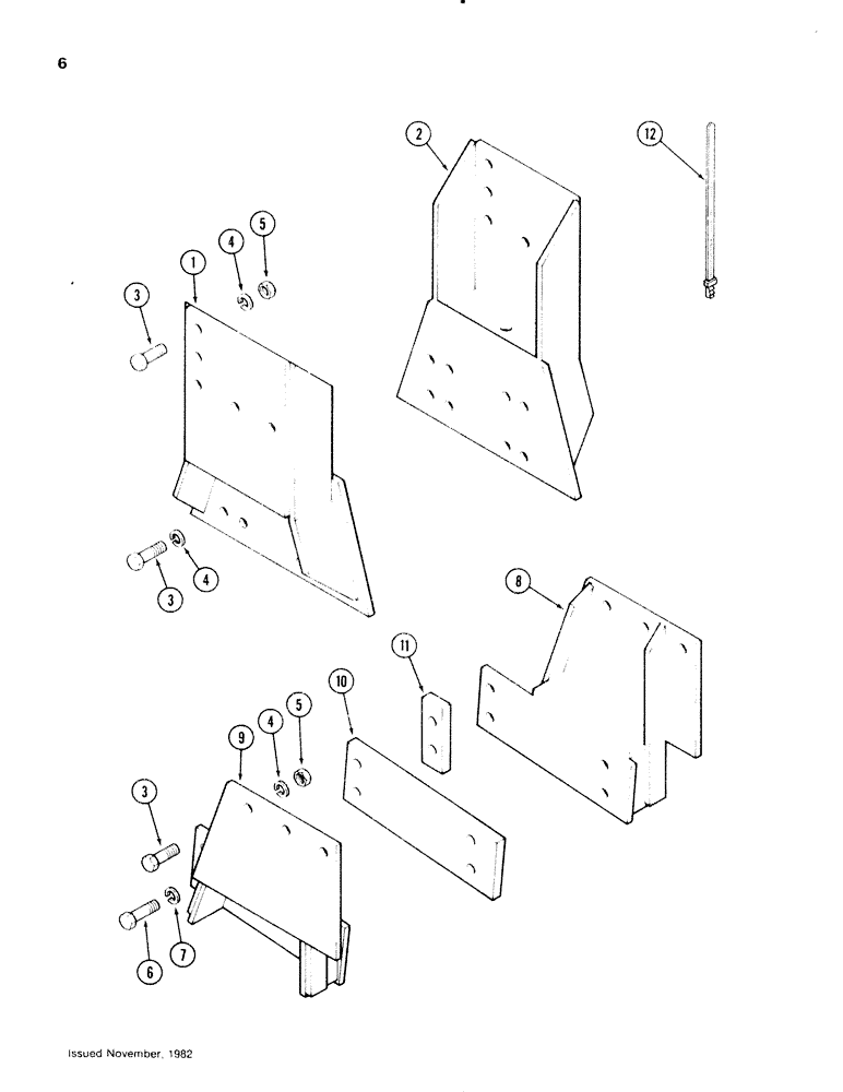 Схема запчастей Case IH 66L - (06) - MOUNTING BRACKETS, 1490 TWO AND FOUR WHEEL DRIVE TRACTORS W/O CAB, 1690 2WD TRACTORS WITH OR W/O CAB (82) - FRONT LOADER & BUCKET