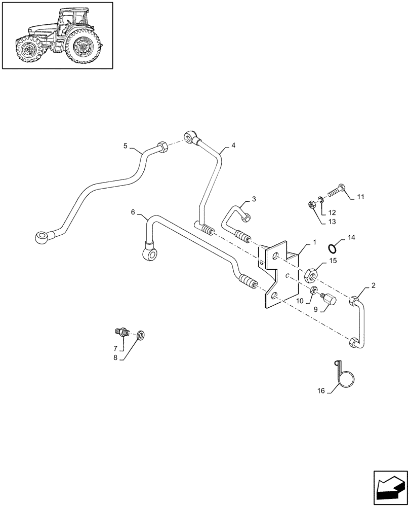 Схема запчастей Case IH JX85 - (1.82.7/05) - (VAR.306) TWO FRONT CONTROL VALVES - PIPES (07) - HYDRAULIC SYSTEM