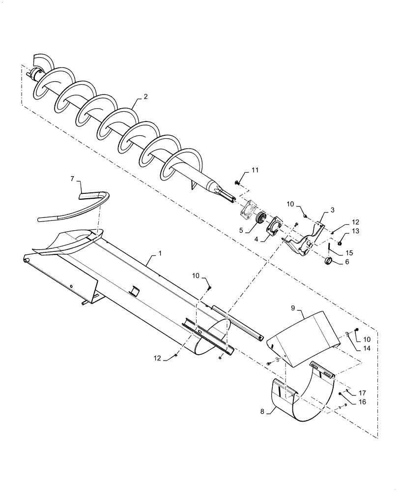 Схема запчастей Case IH 6088 - (80.101.BI) - VAR - 722632, 722630 - BUBBLE-UP AUGER (80) - CROP STORAGE/UNLOADING