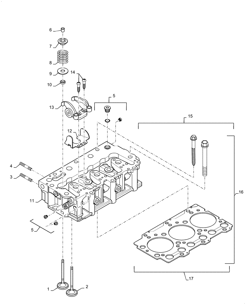 Схема запчастей Case IH FARMALL 55C - (10.101.AA[01]) - CYLINDER HEAD (10) - ENGINE