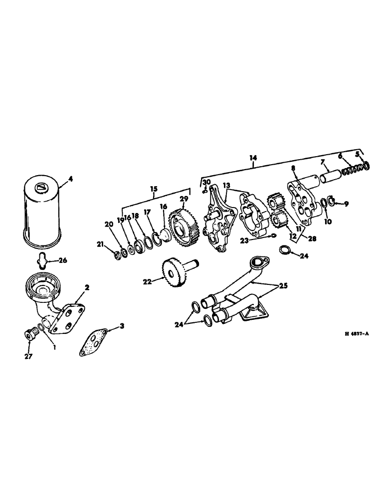 Схема запчастей Case IH 275 - (D-14) - D206 DIESEL ENGINE, LUBRICATING OIL PUMP AND FILTER (01) - ENGINE