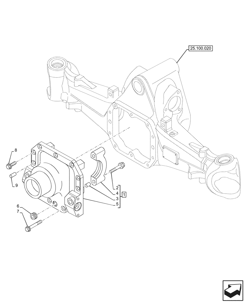 Схема запчастей Case IH FARMALL 80N - (25.102.050) - VAR - 744473 - 4WD FRONT AXLE, W/ ELECTROHYDRAULIC DIFFERENTIAL LOCK, W/O FRONT BRAKES, DIFFERENTIAL CARRIER (25) - FRONT AXLE SYSTEM