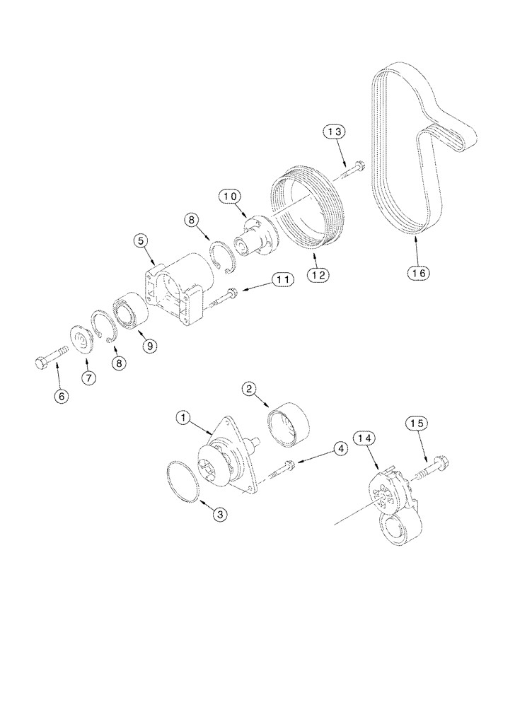 Схема запчастей Case IH STX275 - (02-11) - WATER PUMP SYSTEM 6TAA-8304 / 6TAA-9004 EMISSIONS CERTIFIED ENGINE (02) - ENGINE