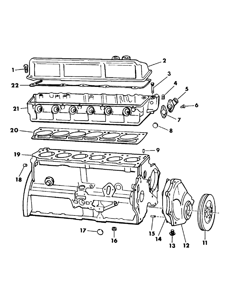 Схема запчастей Case IH 6000 - (2-16) - EXTERNAL ENGINE, H225 GAS ENGINE (02) - ENGINE