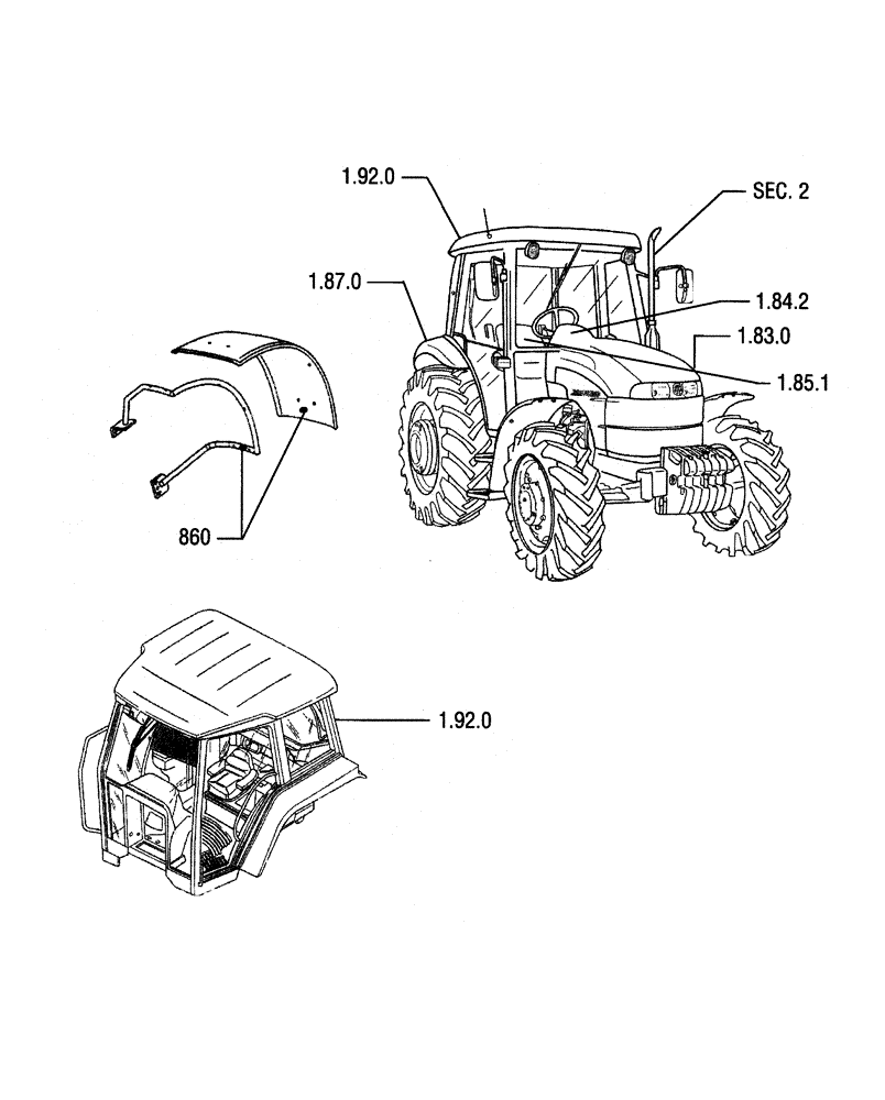 Схема запчастей Case IH JX90 - (1.82.9 SEC. 08) - SHEET METAL (08) - SHEET METAL