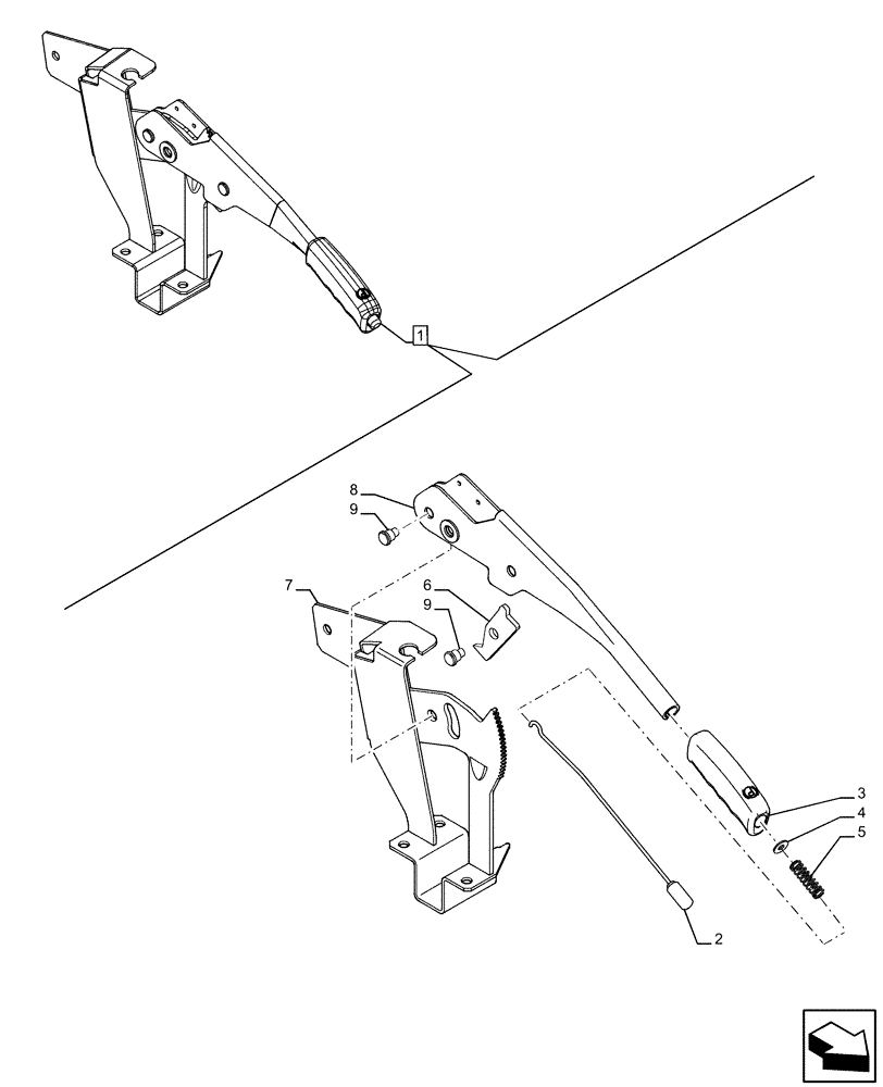 Схема запчастей Case IH FARMALL 120U - (33.110.070) - VAR - 332147, 335387, 339434, 391246 - HAND BRAKE, COMPONENTS (33) - BRAKES & CONTROLS