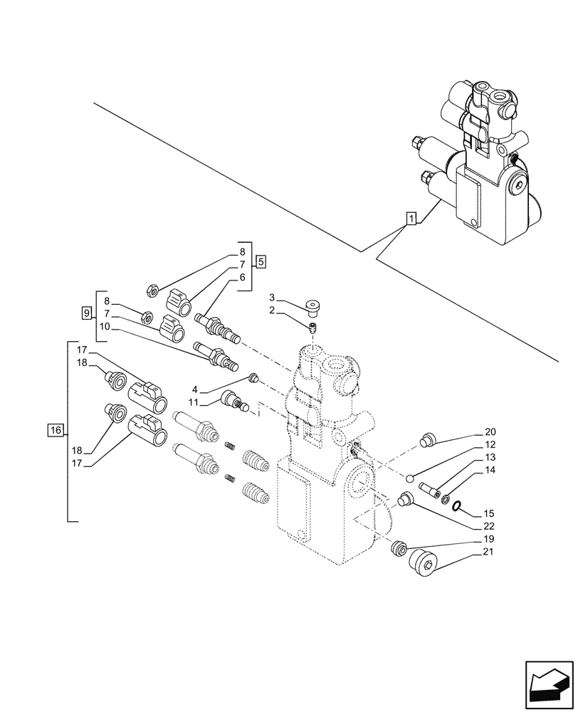 Схема запчастей Case IH FARMALL 110U - (25.122.040) - VAR - 337707, 758604 - SUSPENDED FRONT AXLE, VALVE, COMPONENTS (25) - FRONT AXLE SYSTEM