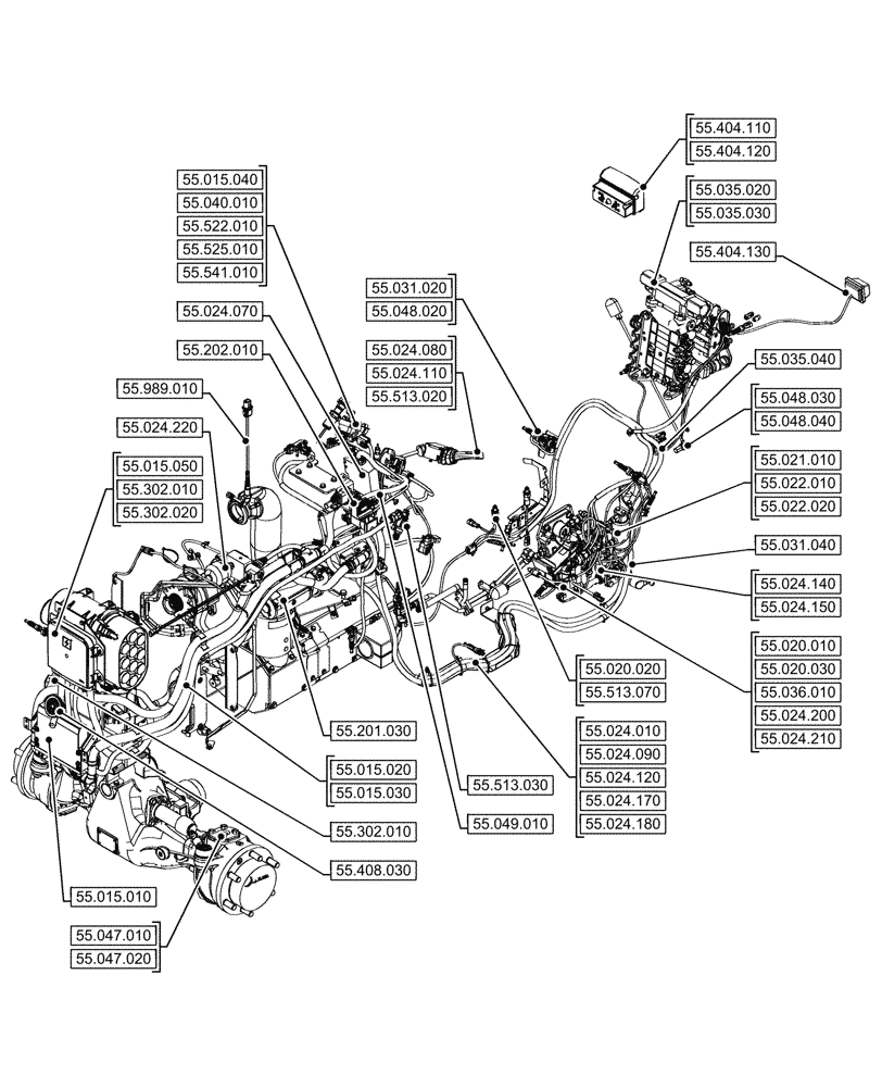 Схема запчастей Case IH FARMALL 90V - (00.000.55[07]) - PICTORIAL INDEX - ELECTRICAL SYSTEMS (00) - GENERAL & PICTORIAL INDEX