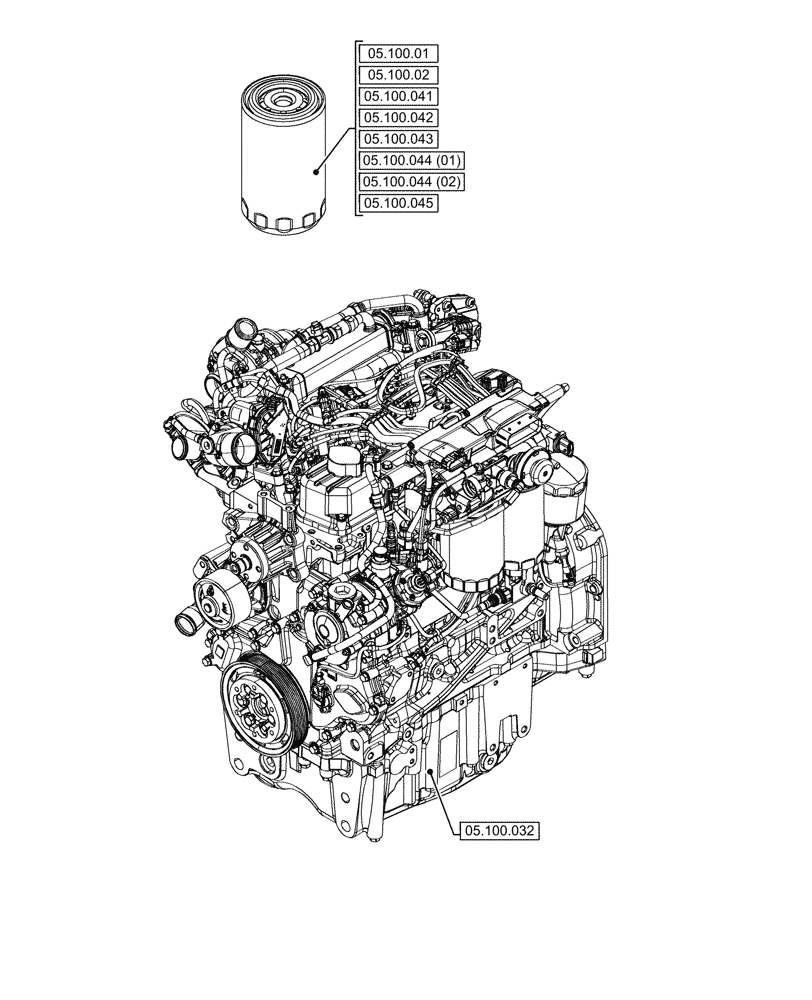 Схема запчастей Case IH FARMALL 90V - (00.000.05[01]) - PICTORIAL INDEX - SERVICE & MAINTENANCE (00) - GENERAL & PICTORIAL INDEX