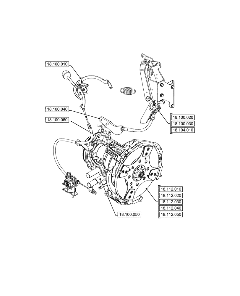 Схема запчастей Case IH FARMALL 90V - (18.000.00[02]) - SECTION INDEX - CLUTCH (18) - CLUTCH