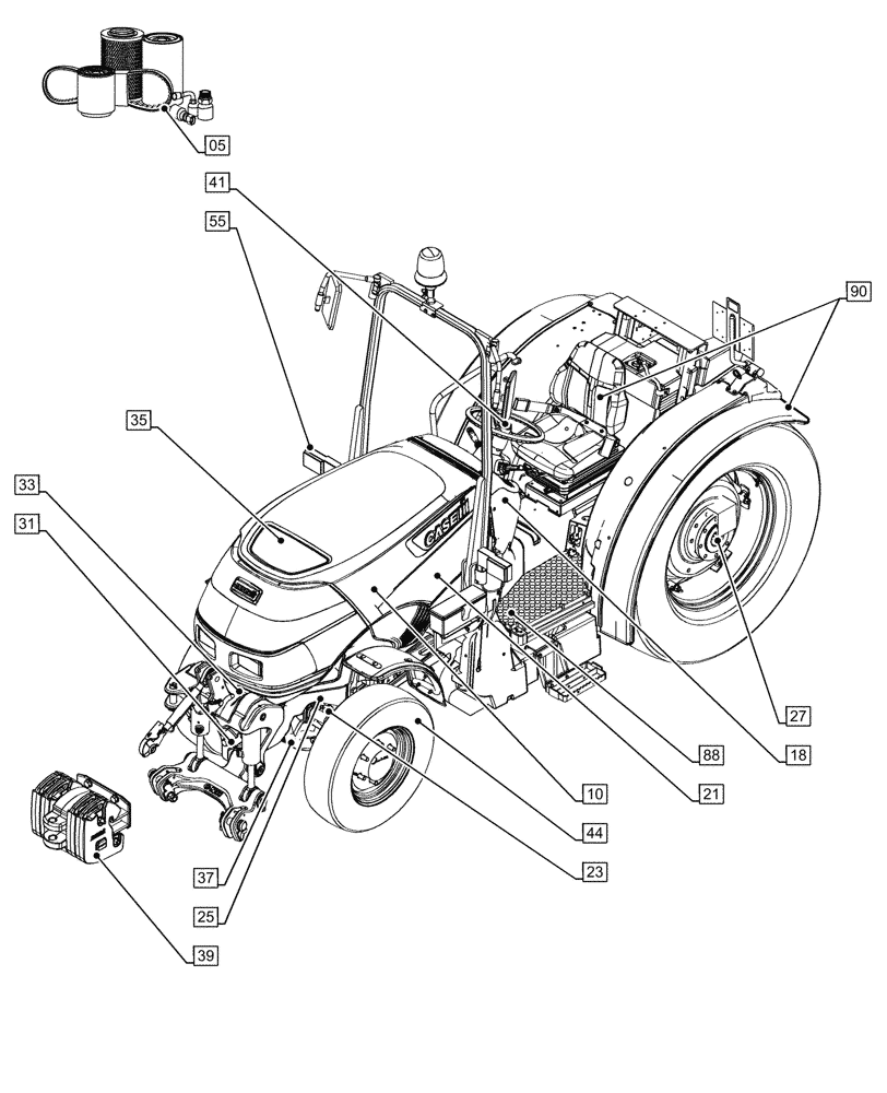 Схема запчастей Case IH FARMALL 90V - (00.000.00[02]) - PICTORIAL INDEX - MAIN SECTIONS (00) - GENERAL & PICTORIAL INDEX