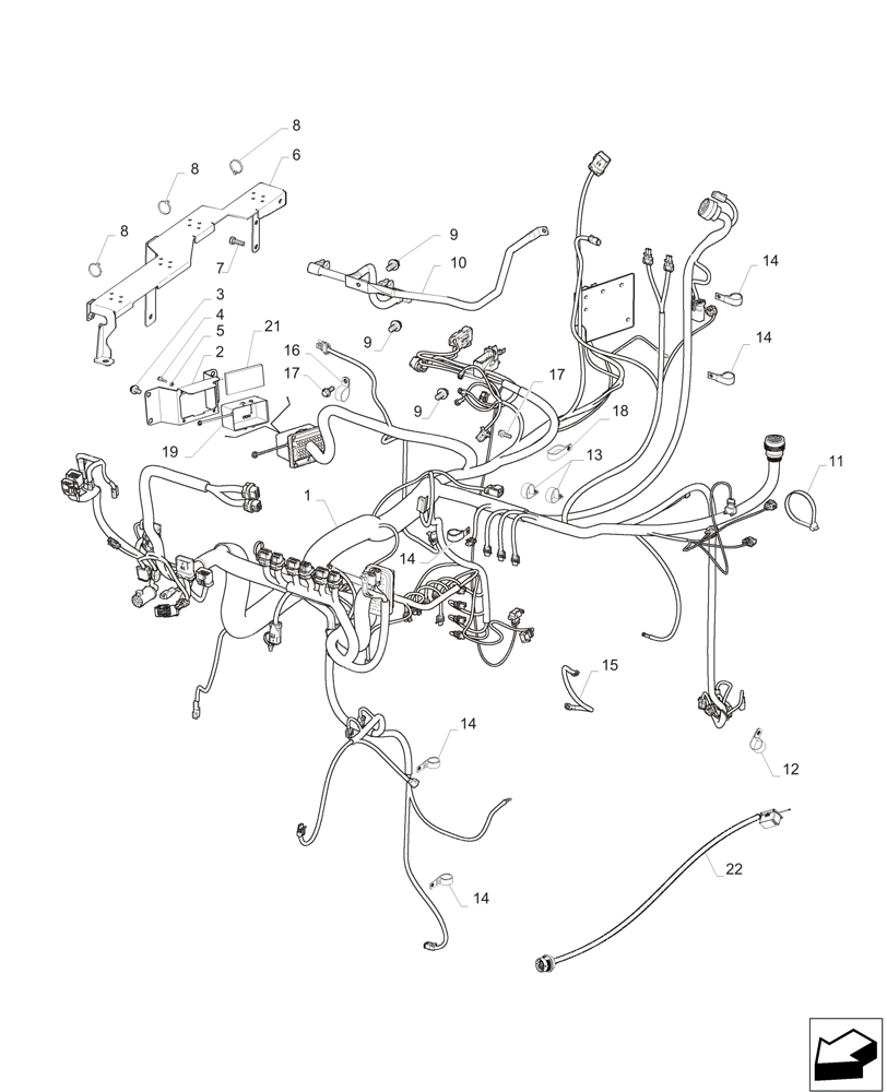 Схема запчастей Case IH MAGNUM 235 - (55.015.AB[05]) - MAIN HARNESS (55) - ELECTRICAL SYSTEMS