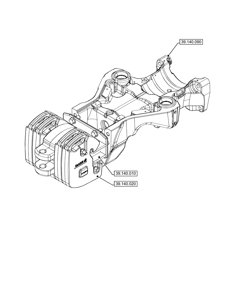 Схема запчастей Case IH FARMALL 90V - (00.000.39[02]) - PICTORIAL INDEX - FRAMES AND BALLASTING (00) - GENERAL & PICTORIAL INDEX