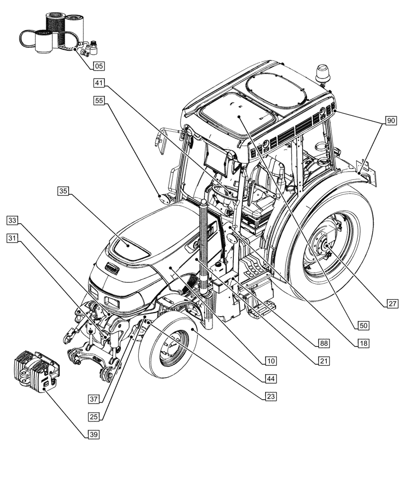 Схема запчастей Case IH FARMALL 80V - (00.000.00[01]) - PICTORIAL INDEX - MAIN SECTIONS (00) - GENERAL & PICTORIAL INDEX
