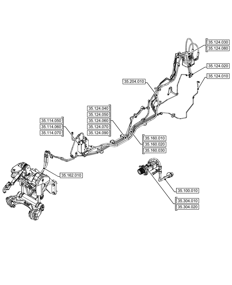 Схема запчастей Case IH FARMALL 100V - (35.000.00[03]) - SECTION INDEX - HYDRAULIC SYSTEMS (35) - HYDRAULIC SYSTEMS