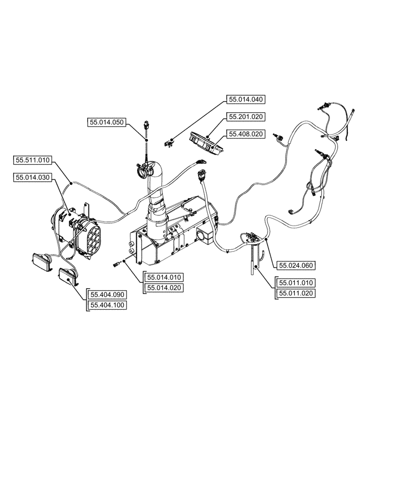 Схема запчастей Case IH FARMALL 90V - (00.000.55[02]) - PICTORIAL INDEX - ELECTRICAL SYSTEMS (00) - GENERAL & PICTORIAL INDEX