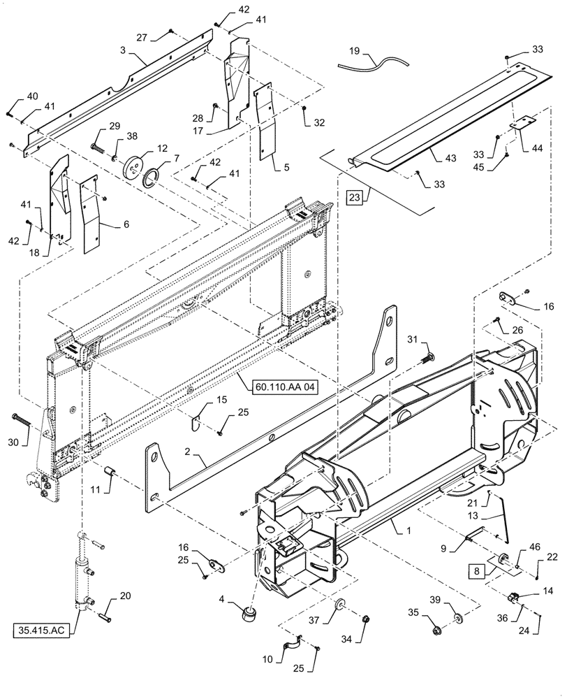 Схема запчастей Case IH 7088 - (60.110.AA[02]) - VAR - 425087, 425086, 425082, 425081 - FEEDER ADAPTER (60) - PRODUCT FEEDING