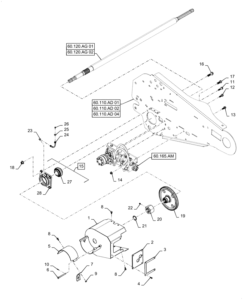 Схема запчастей Case IH 6088 - (60.165.AR) - FEEDER REVERSER (60) - PRODUCT FEEDING