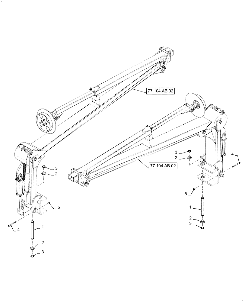 Схема запчастей Case IH 2150 - (77.104.AB[03]) - MARKER MOUNTING 40 FOOT (77) - SEEDING/PLANTING