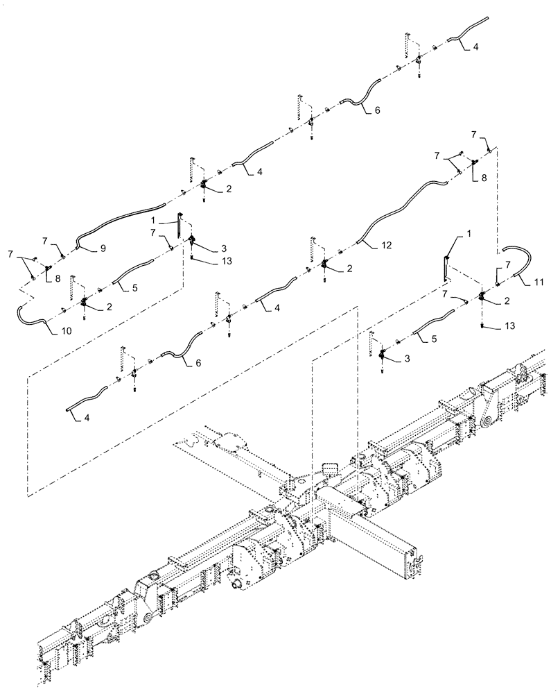 Схема запчастей Case IH 1255 - (63.100.AE[01]) - LIQUID FERTILIZER DISTRIBUTION FOR 24 ROW (63) - CHEMICAL APPLICATORS