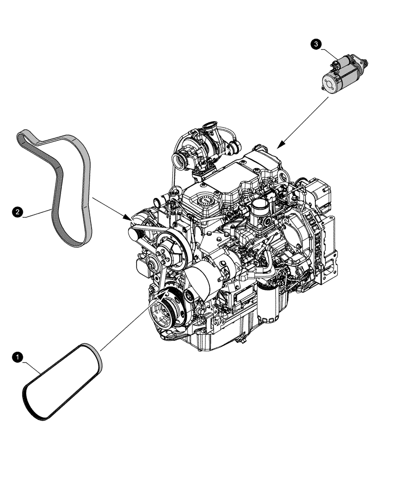 Схема запчастей Case IH FARMLIFT 935 - (05.100.04[02]) - MAINTENANCE PARTS - STARTER MOTOR, ALTERNATOR, BELTS (05) - SERVICE & MAINTENANCE