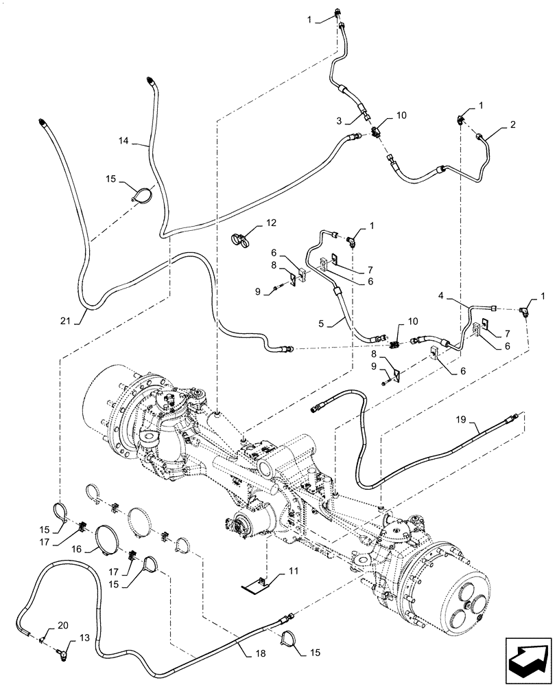 Схема запчастей Case IH MAGNUM 3154 - (41.200.AT[05]) - STEERING SYSTEM, CL 5 NON-SUSPENDED WIDE AXLE, POWERSHIFT, MAGNUM 280, 310, 340, 3154 (41) - STEERING