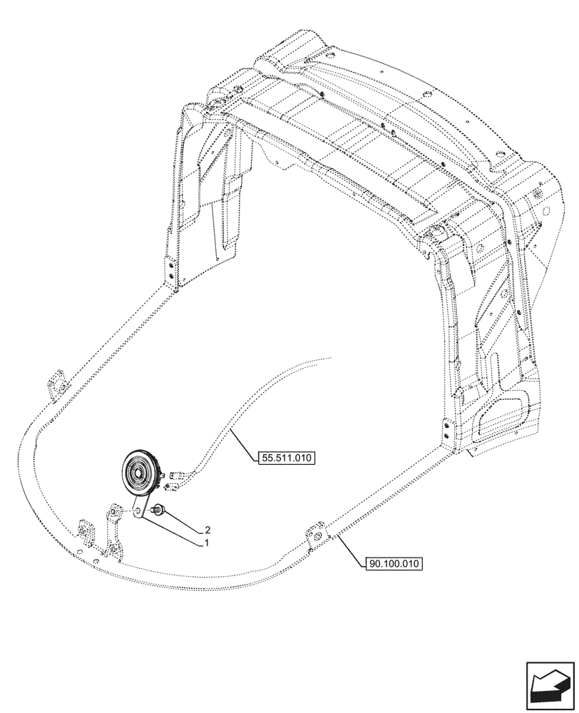 Схема запчастей Case IH FARMALL 80N - (55.408.030) - HORN (55) - ELECTRICAL SYSTEMS