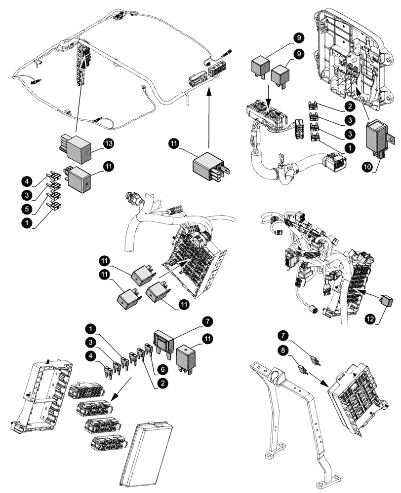 Схема запчастей Case IH FARMALL 80V - (05.100.043) - MAINTENANCE PARTS - FUSES (05) - SERVICE & MAINTENANCE