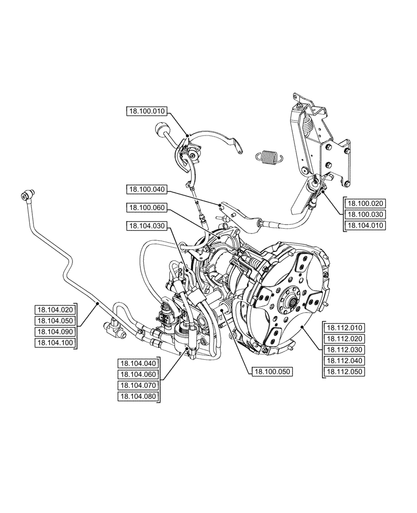 Схема запчастей Case IH FARMALL 110V - (18.000.00[01]) - SECTION INDEX - CLUTCH (18) - CLUTCH