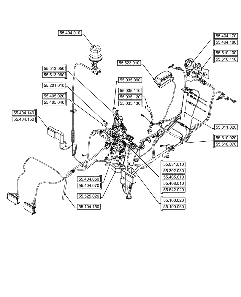 Схема запчастей Case IH FARMALL 80N - (00.000.55[12]) - PICTORIAL INDEX - ELECTRICAL SYSTEMS (00) - GENERAL & PICTORIAL INDEX