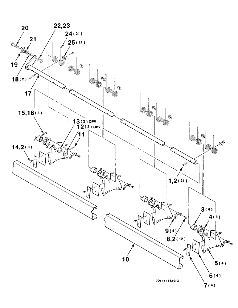 Схема запчастей Case IH 8360 - (6-14) - REEL BAT AND TINE TUBE ASSEMBLY, 14 FOOT, TINE TUBE ASSEMBLY "A" (09) - CHASSIS