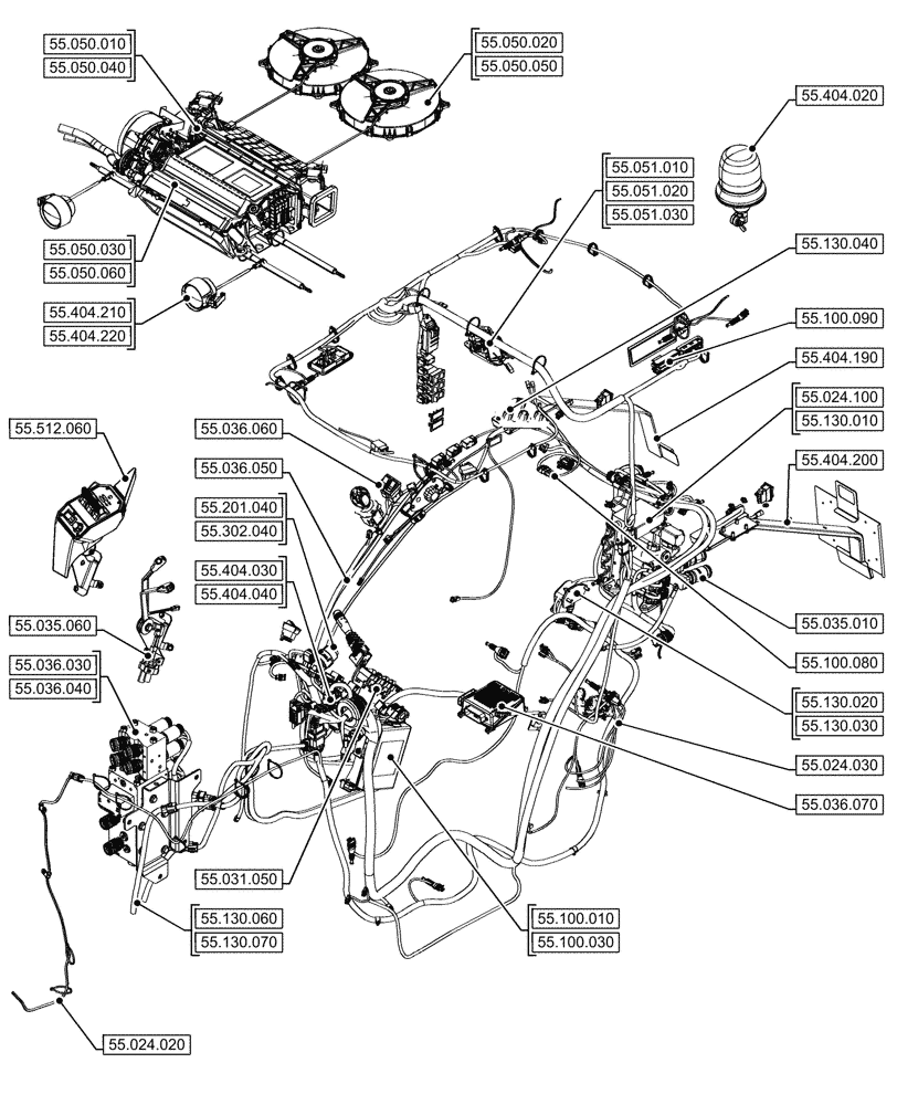 Схема запчастей Case IH FARMALL 80N - (00.000.55[11]) - PICTORIAL INDEX - ELECTRICAL SYSTEMS (00) - GENERAL & PICTORIAL INDEX