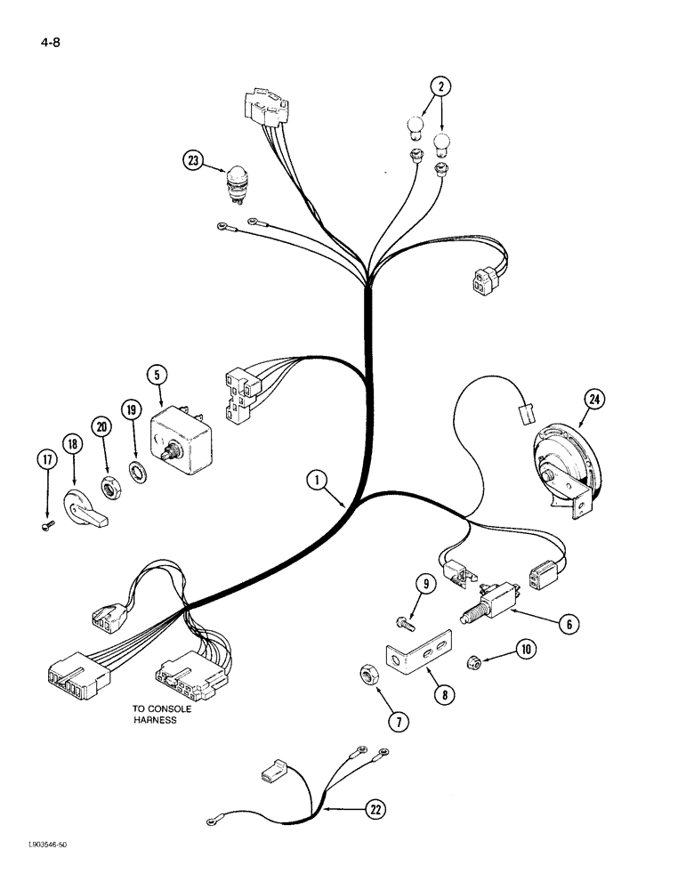 Схема запчастей Case IH 1844 - (4-08) - STEERING COLUMN HARNESS (06) - ELECTRICAL SYSTEMS