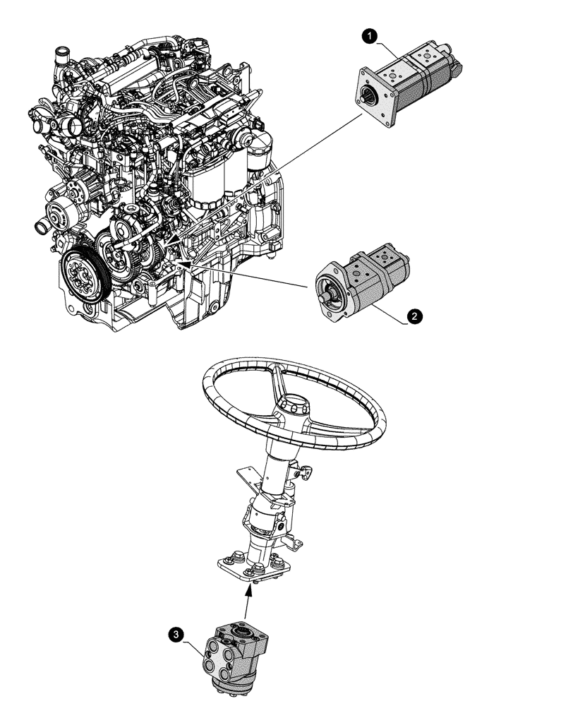 Схема запчастей Case IH FARMALL 100N - (05.100.045) - MAINTENANCE PARTS - PUMPS (05) - SERVICE & MAINTENANCE