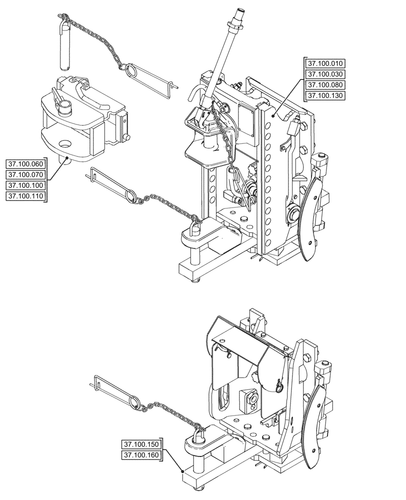 Схема запчастей Case IH FARMALL 90V - (00.000.37[05]) - PICTORIAL INDEX - HITCHES, DRAWBARS AND IMPLEMENT COUPLINGS (00) - GENERAL & PICTORIAL INDEX