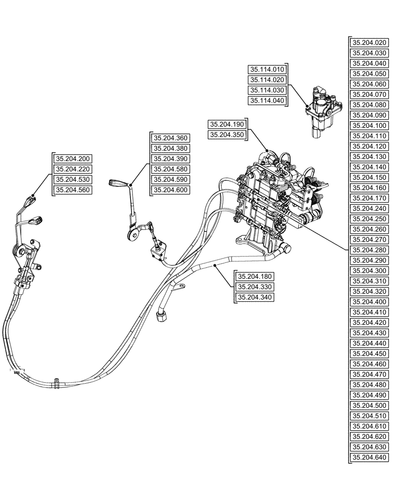 Схема запчастей Case IH FARMALL 100V - (35.000.00[05]) - SECTION INDEX - HYDRAULIC SYSTEMS (35) - HYDRAULIC SYSTEMS