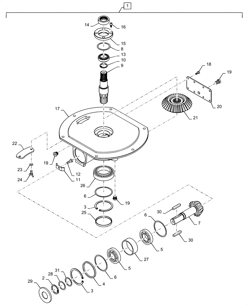 Схема запчастей Case IH 7088 - (80.180.AR) - UNLOADING TUBE LOWER GEARBOX (80) - CROP STORAGE/UNLOADING