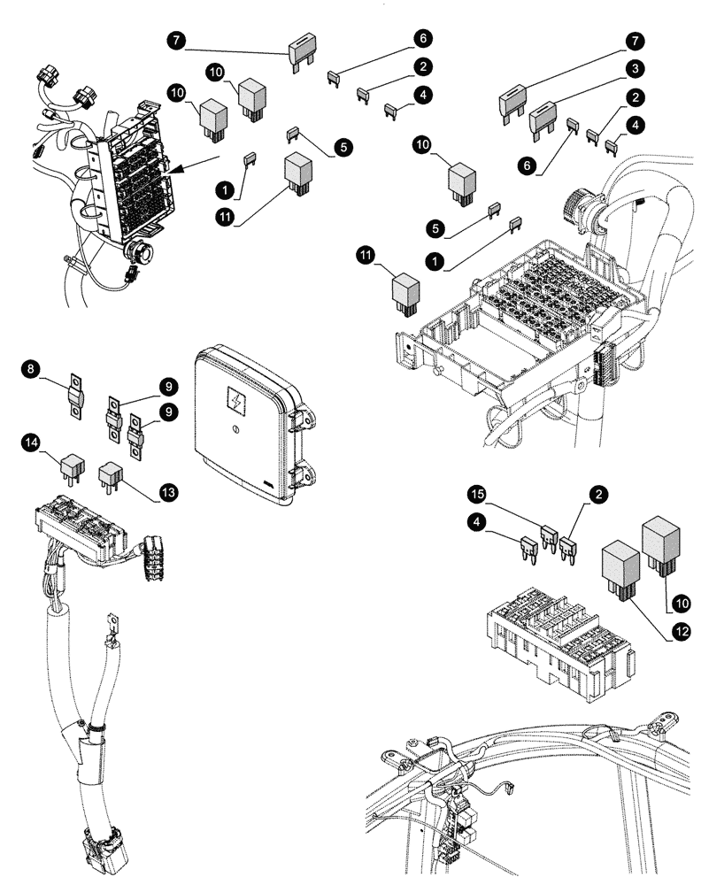 Схема запчастей Case IH FARMALL 105C - (05.100.04[03]) - MAINTENANCE PARTS - FUSES (05) - SERVICE & MAINTENANCE