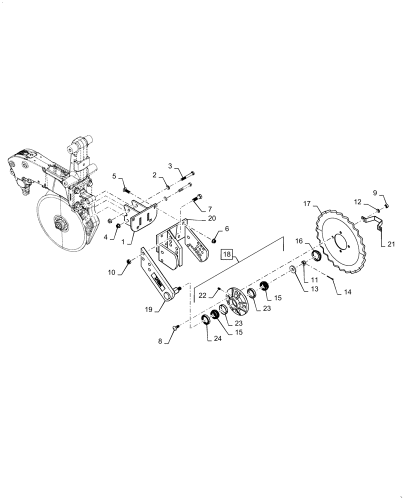 Схема запчастей Case IH 2150 - (75.200.AF[02]) - COULTER 25 WAVE (75) - SOIL PREPARATION