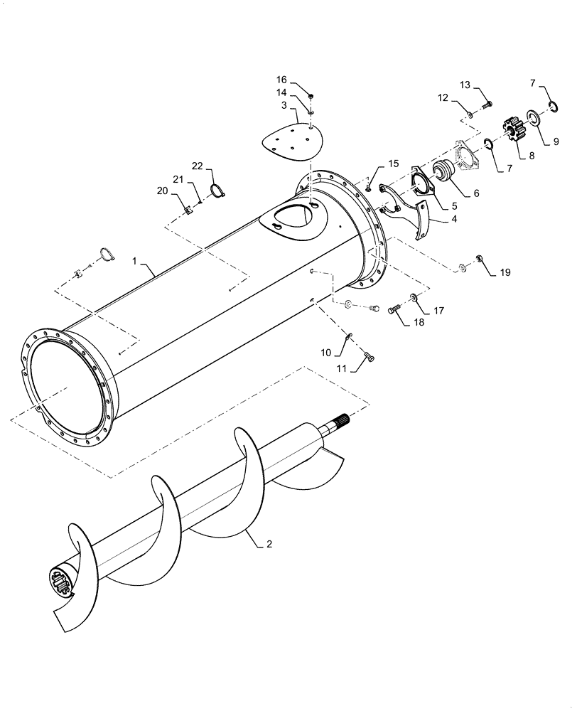 Схема запчастей Case IH 6088 - (80.180.AQ[03]) - VAR - 425078, 722983 - UNLOADING TUBE EXTENSION, 1.3M/4.4FT (80) - CROP STORAGE/UNLOADING