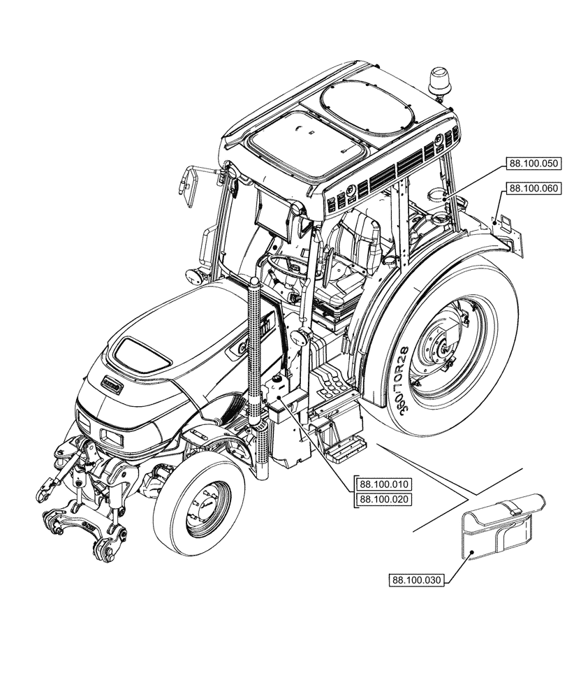 Схема запчастей Case IH FARMALL 100V - (88.000.00[01]) - SECTION INDEX - ACCESSORIES (88) - ACCESSORIES