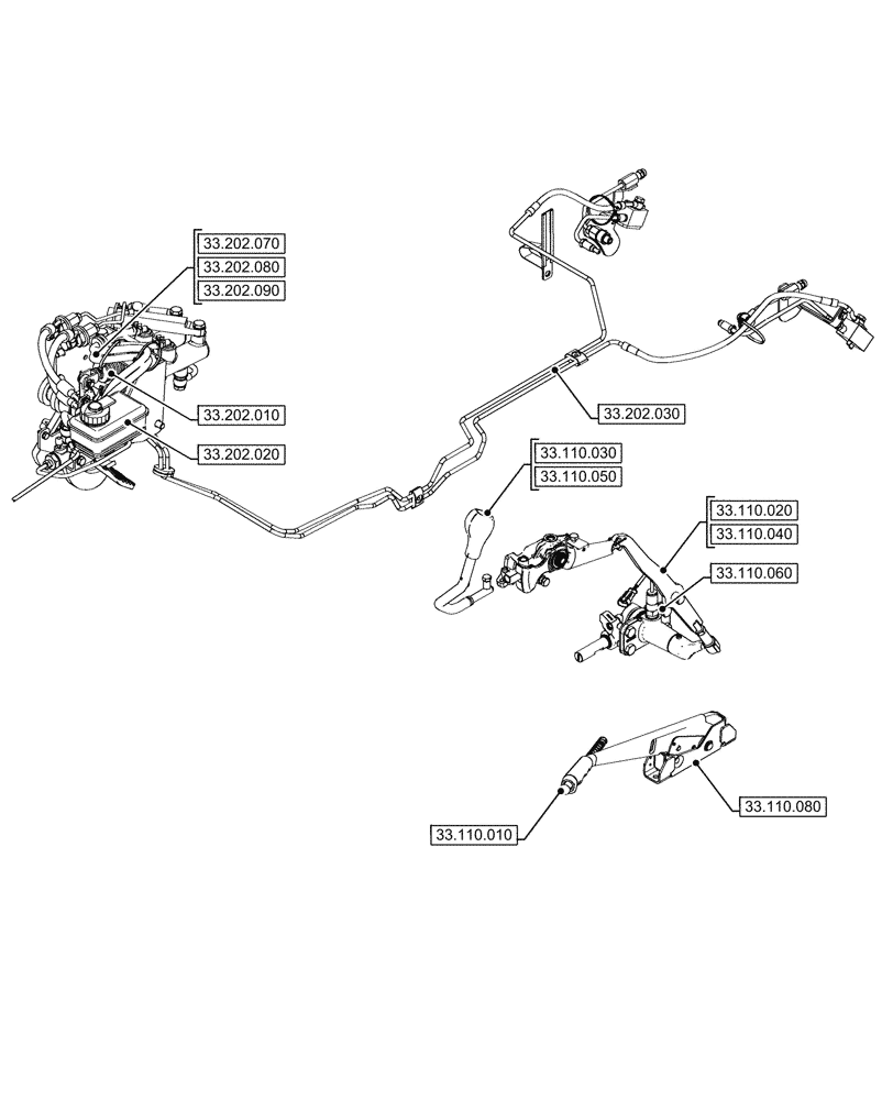 Схема запчастей Case IH FARMALL 100V - (33.000.00[02]) - SECTION INDEX - BRAKES & CONTROLS (33) - BRAKES & CONTROLS