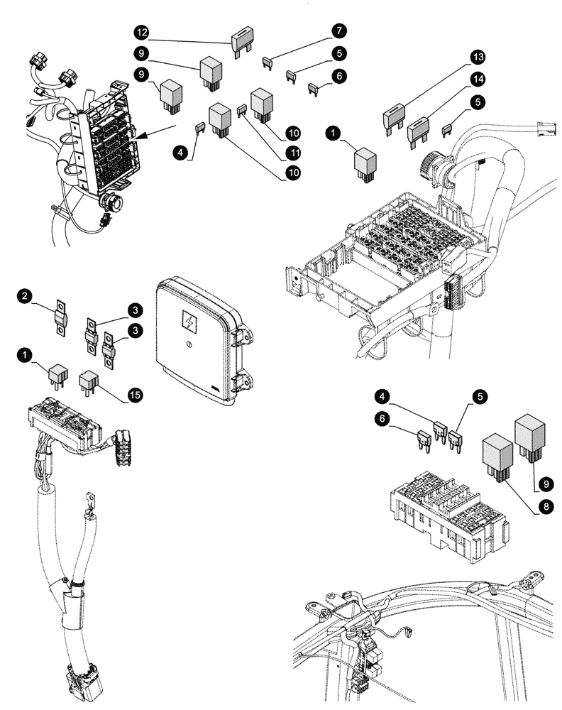 Схема запчастей Case IH FARMALL 75C - (05.100.04[03]) - MAINTENANCE PARTS - FUSES (05) - SERVICE & MAINTENANCE